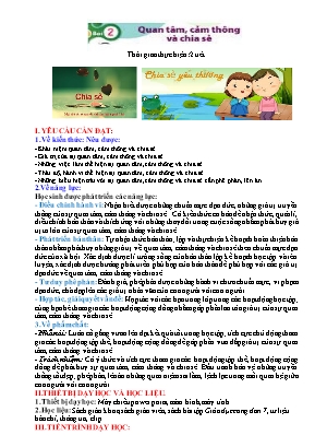 Giáo án Giáo dục công dân Lớp 7 (Sách Chân trời sáng tạo) - Bài 2 Quan tâm, cảm thông và chia sẻ - Năm học 2022-2023